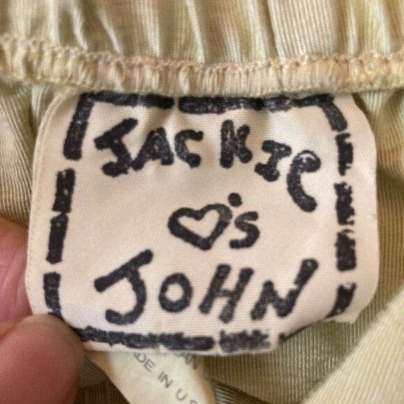 Womens Jackie Loves John Silk Wide Leg Crop Pants Light Green XL USA - Picture 7 of 9